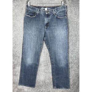 Eddie Bauer Relaxed Fit Distressed Jeans Men Size 35x34 Blue Denim Straight‎ Leg
